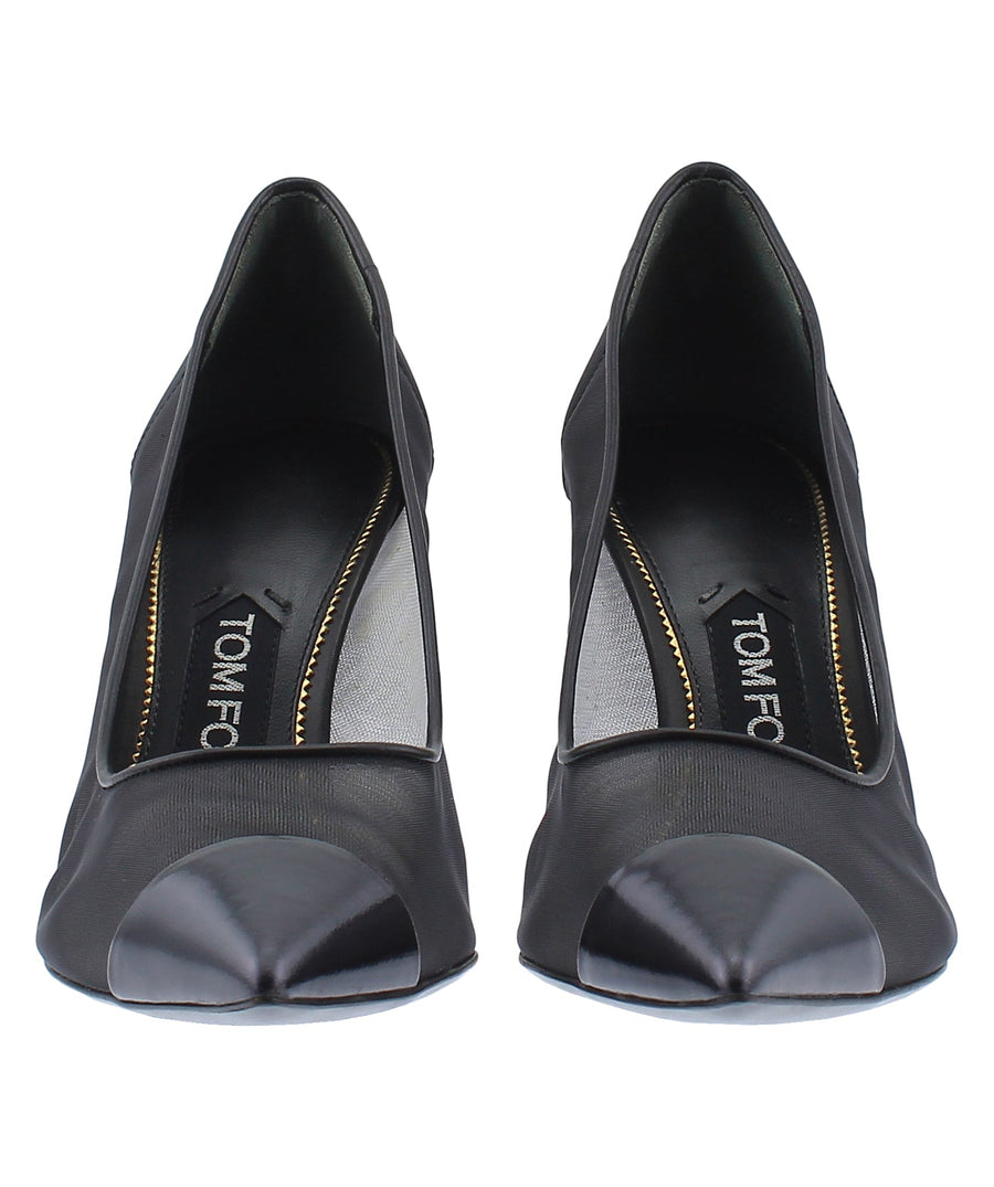 TOM FORD Pointed Mesh Leather Pumps W2227L-NTM