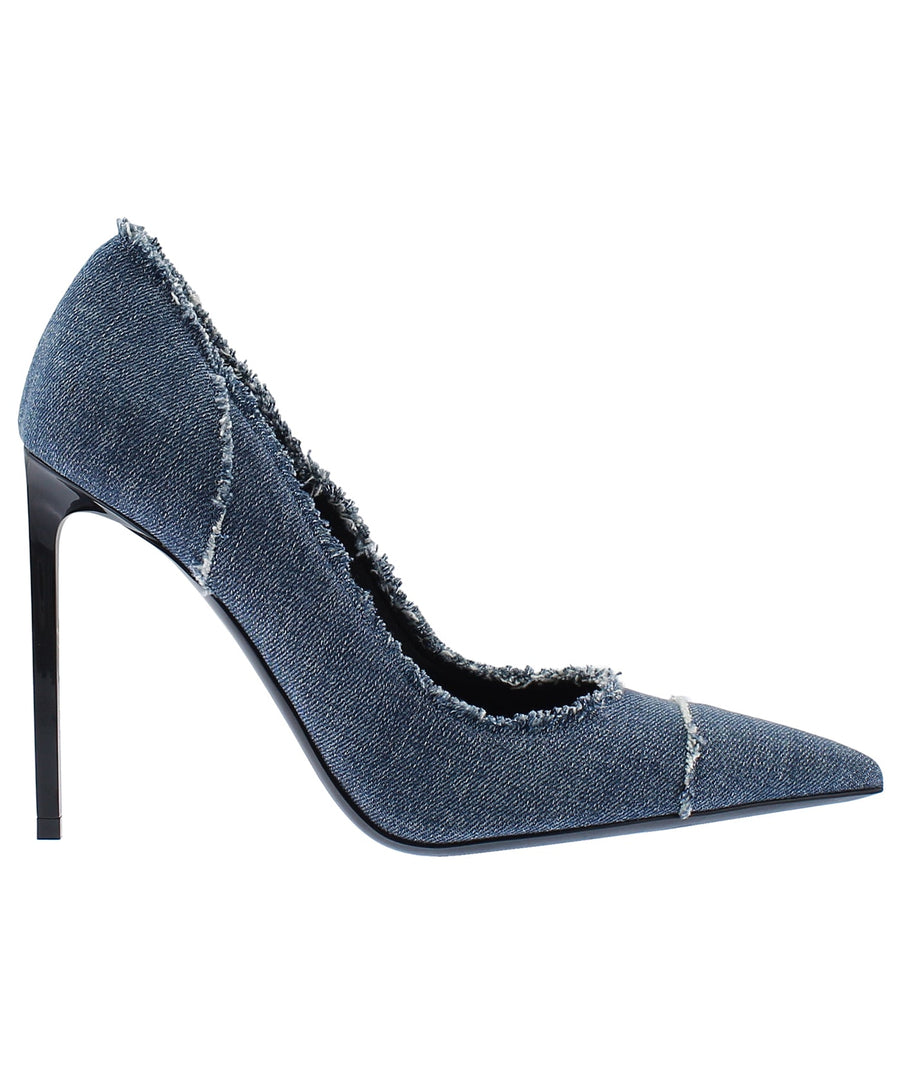 TOM FORD Pointed Frayed Denim Pumps W2200L-DES