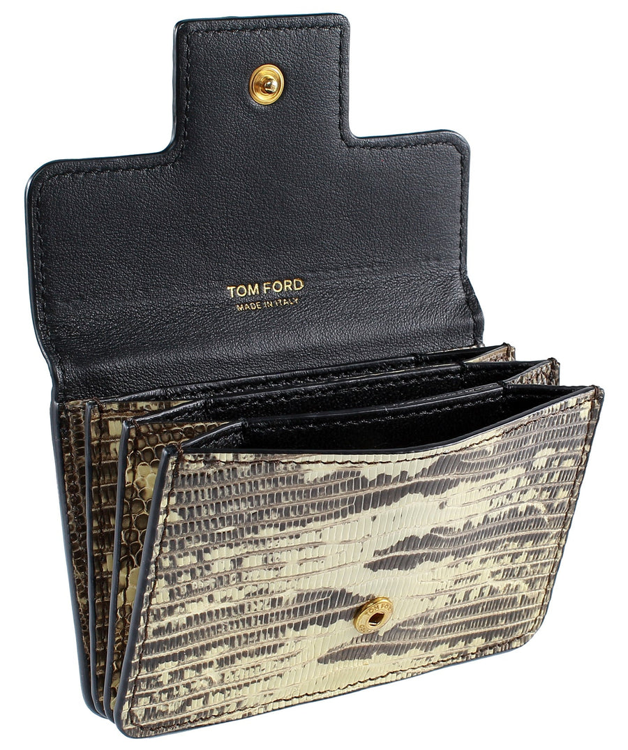 TOM FORD  Lizard Leather Snap Card Holder S0248T-T07