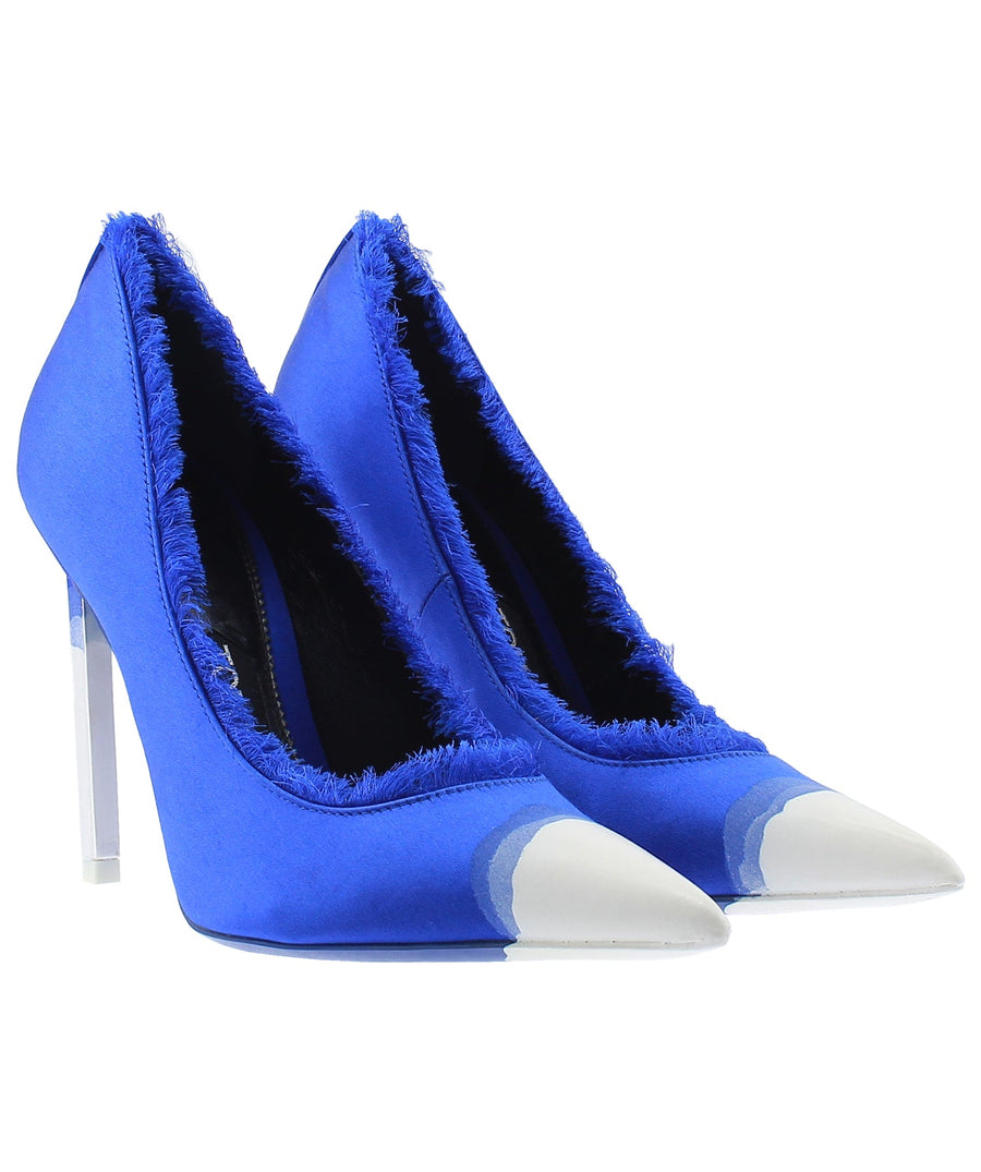 TOM FORD Pointed Frayed Satin Leather Pumps W2242T-SDY