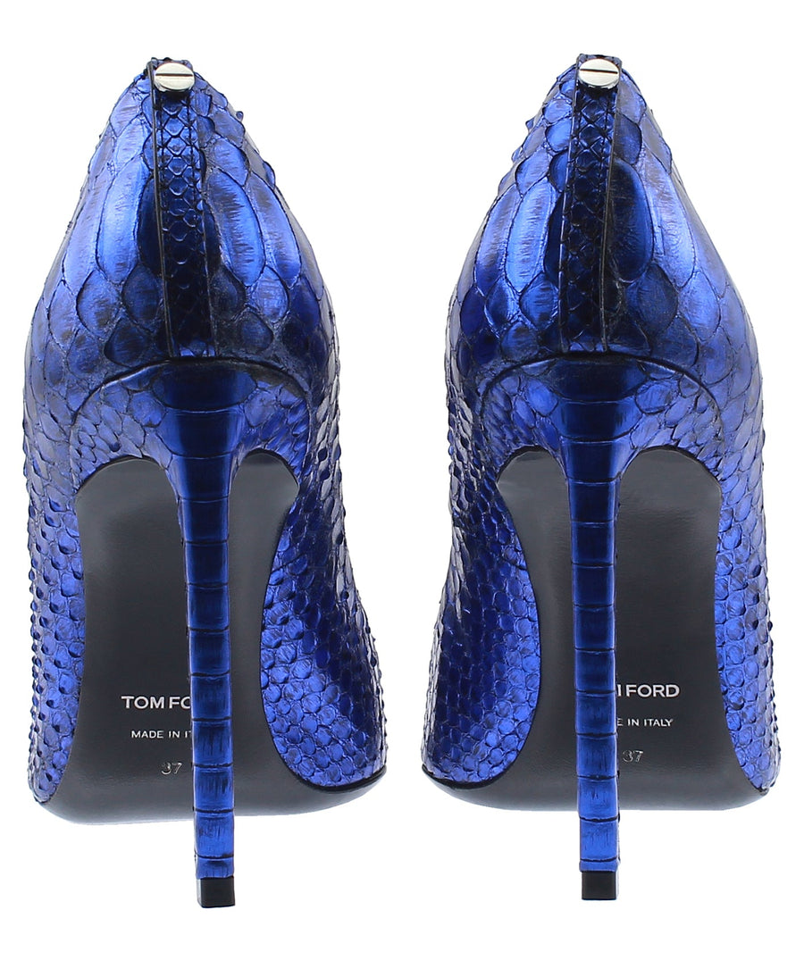 TOM FORD Classic T-Screw Pointed Python Leather Pumps W2222D-PYT