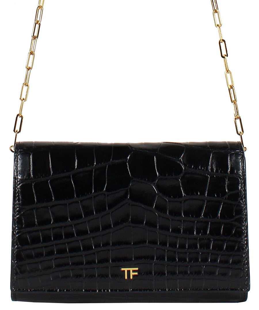 TOM FORD  Shiny Stamped Alligator Leather 001 Chain Wallet S0252T-A23