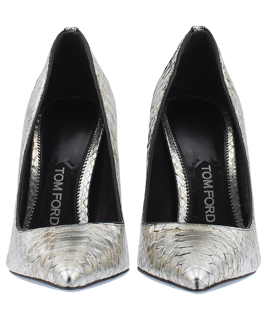 TOM FORD Classic T-Screw Pointed Python Leather Pumps W2222S-PYT