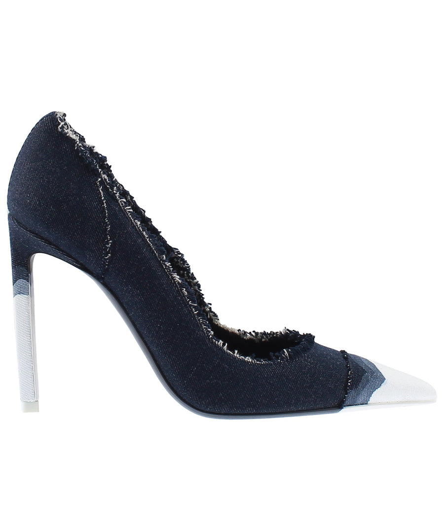 TOM FORD Pointed Frayed Denim Leather Pumps W2240T-DDD