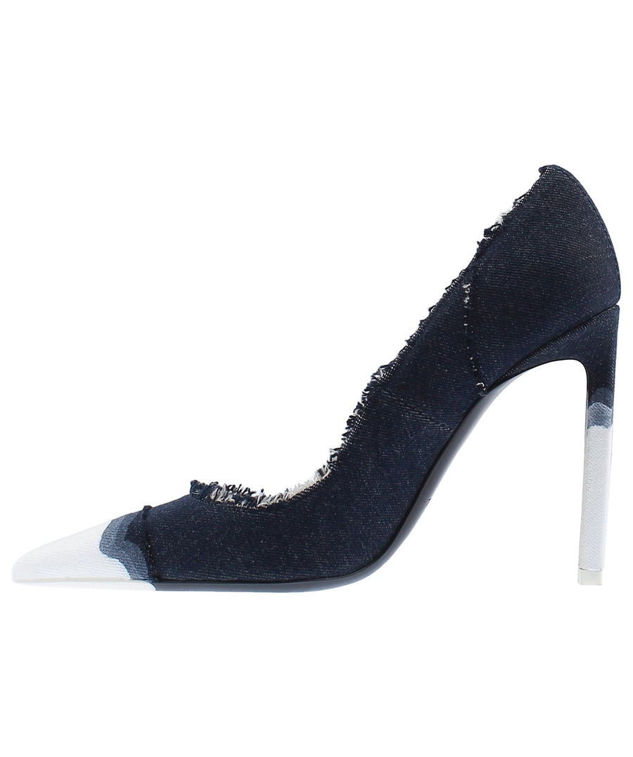 TOM FORD Pointed Frayed Denim Leather Pumps W2240T-DDD