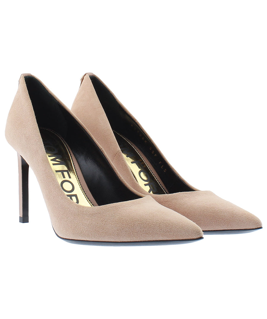 TOM FORD Classic T-Screw Pointed Suede Pumps W2326K-SSF