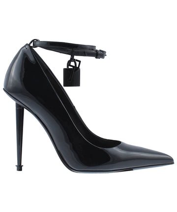 TOM FORD Lacquered Patent Leather Padlock Pumps W2271L-PTN