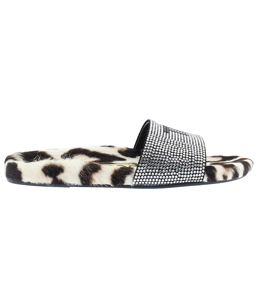 TOM FORD Crystal Embellished Fur Slides W2324T-CEK