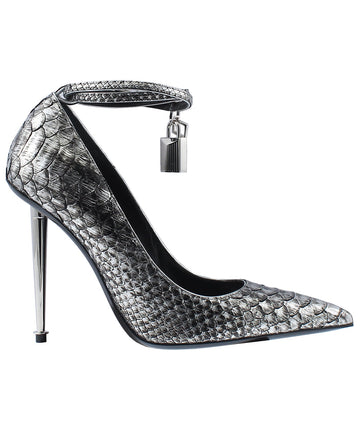 TOM FORD Python Leather Padlock Charm Pumps W2271S-TPB