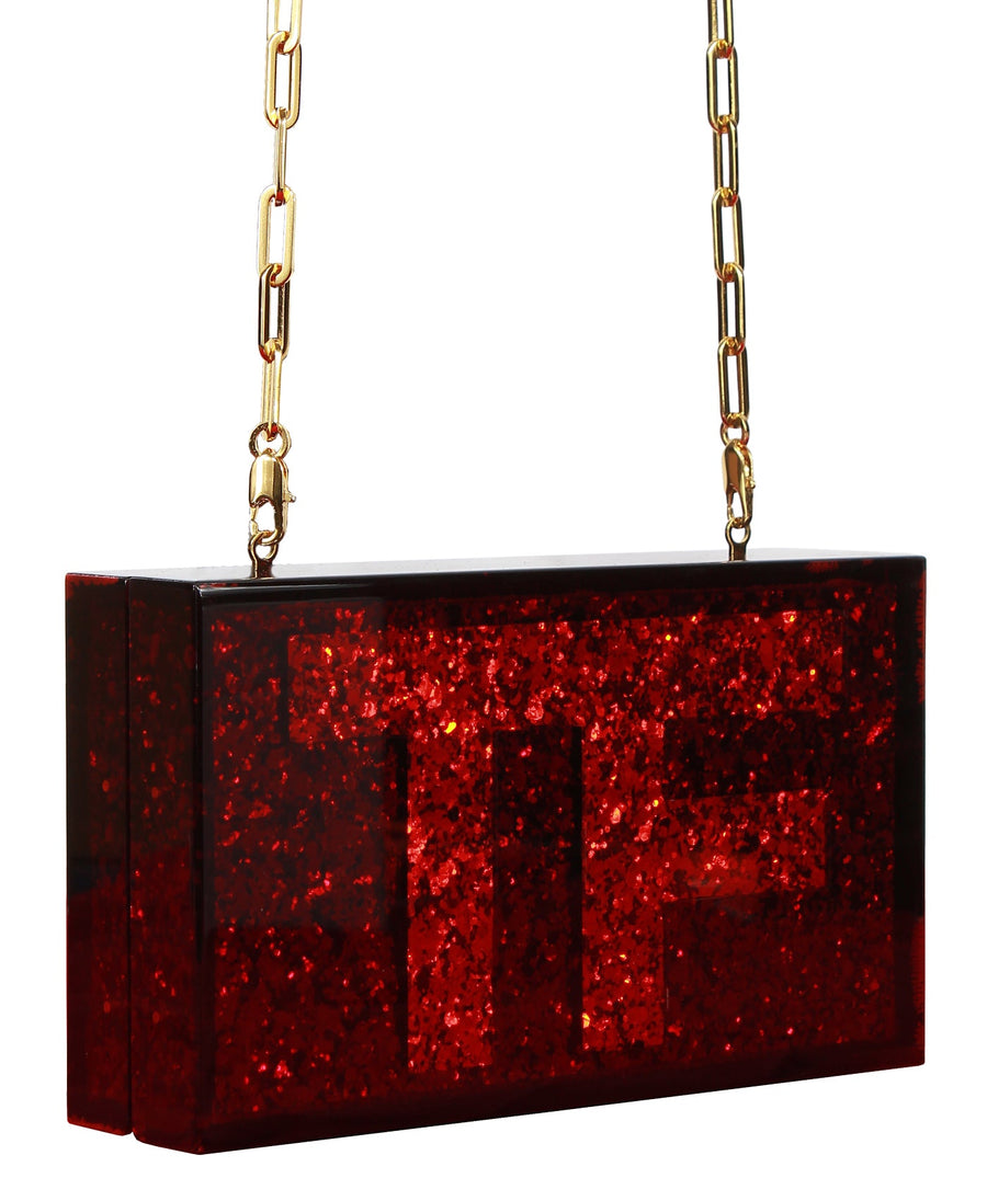 TOM FORD  Glittered Plexiglass Box Clutch Bag With Chain Strap L1124T-X57