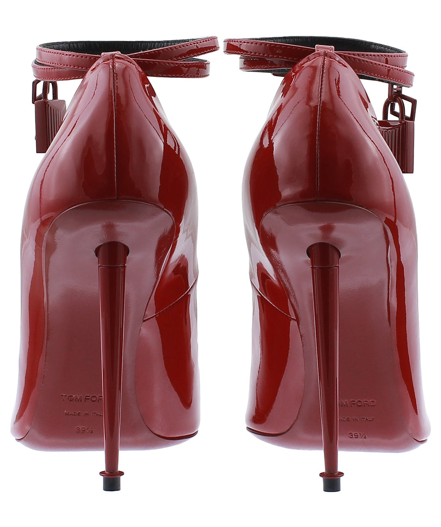 TOM FORD Lacquered Patent Leather Padlock Pumps W2271L-PTN