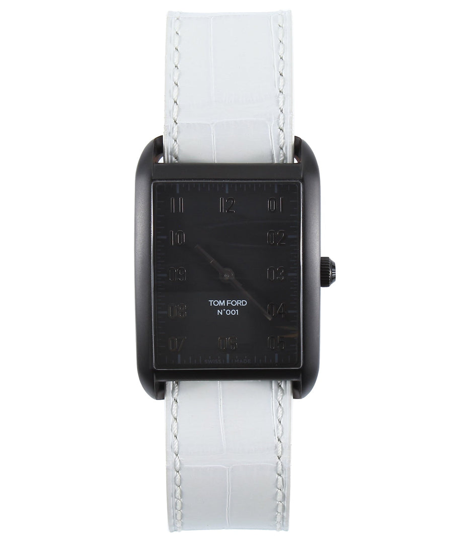 TOM FORD  001 Rectangular Watch TFS002 Alligator Strap TFT001-006/TFS002-017-04