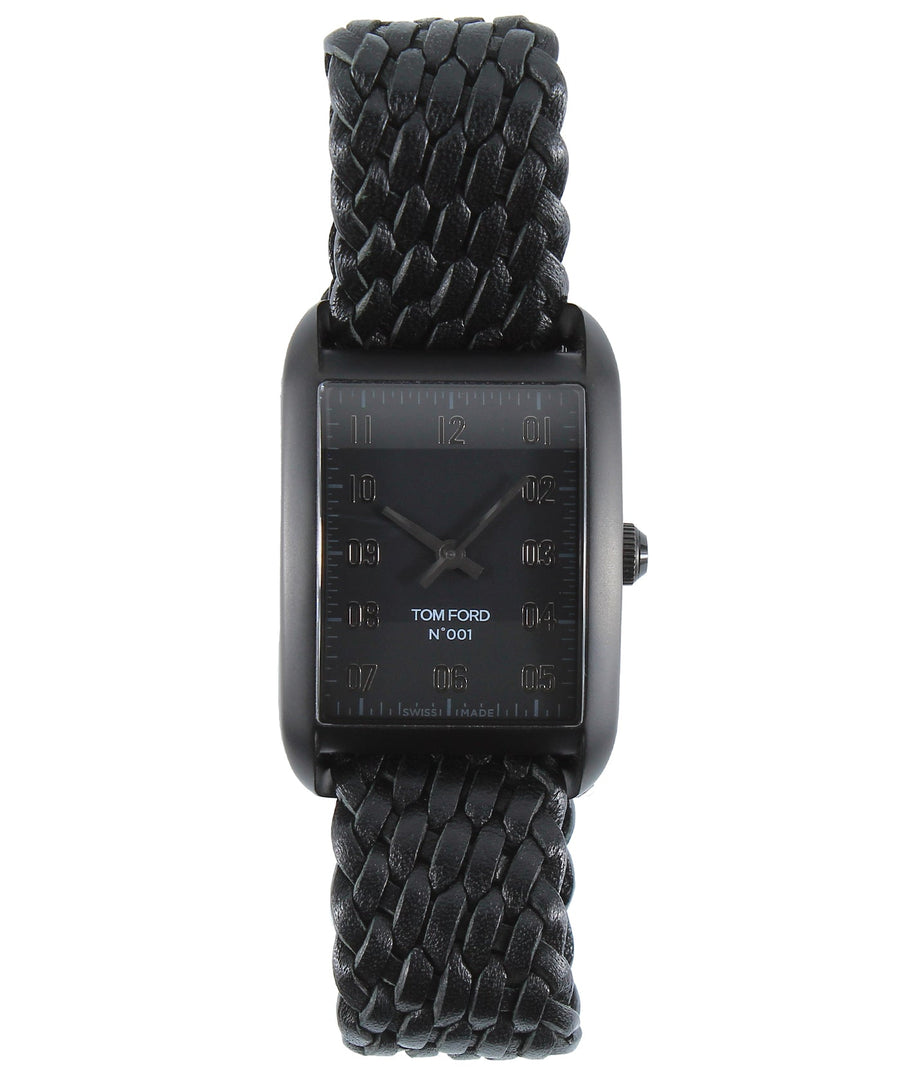 TOM FORD 001 Rectangular Watch TFS001 Braided Strap TFT001-005/TFS001-001-02