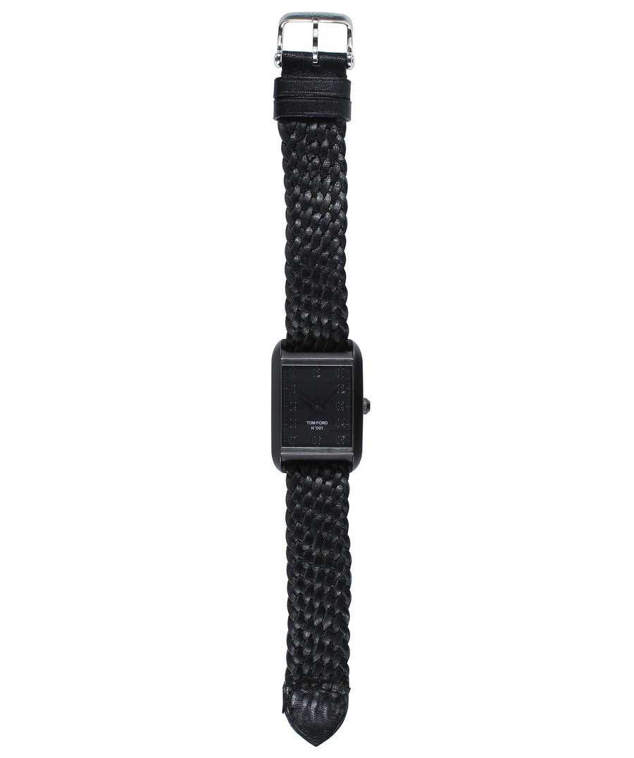 TOM FORD 001 Rectangular Watch TFS001 Braided Strap TFT001-005/TFS001-001-02