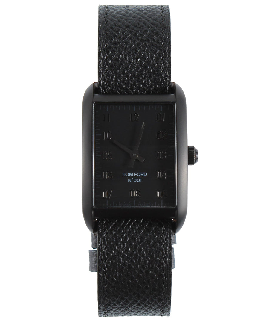 TOM FORD  001 Rectangular Watch TFS004 Pebble Grain Strap TFT001-005/TFS004-001-02