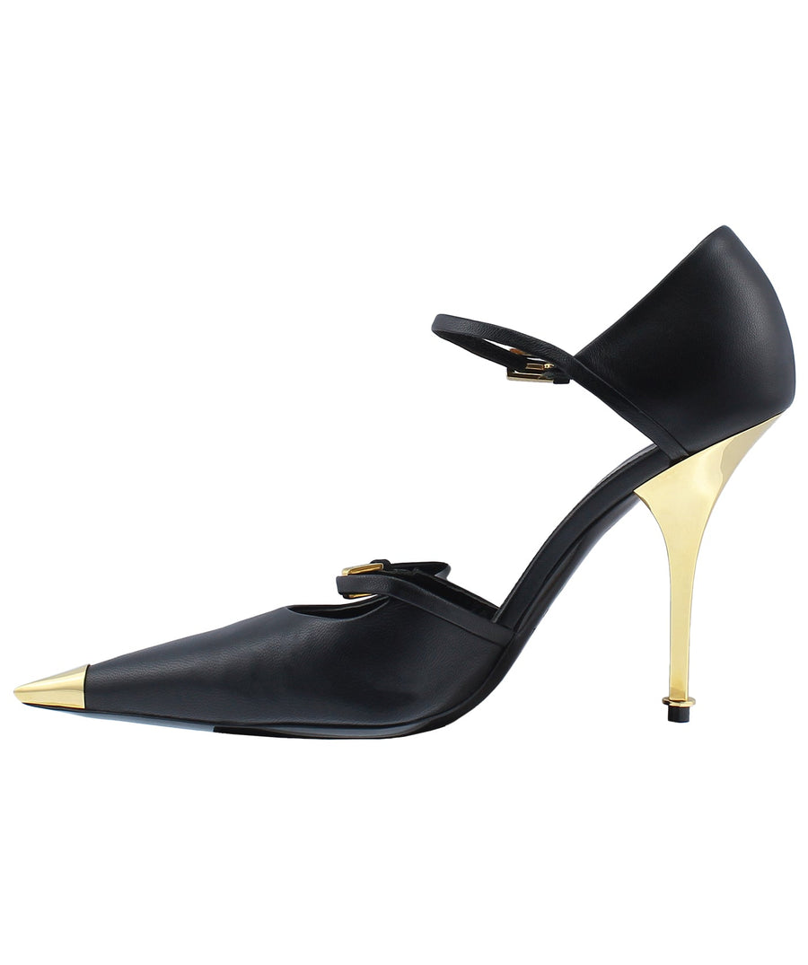 TOM FORD Double Strap Mary Jane Leather Pumps W2445T-NPM