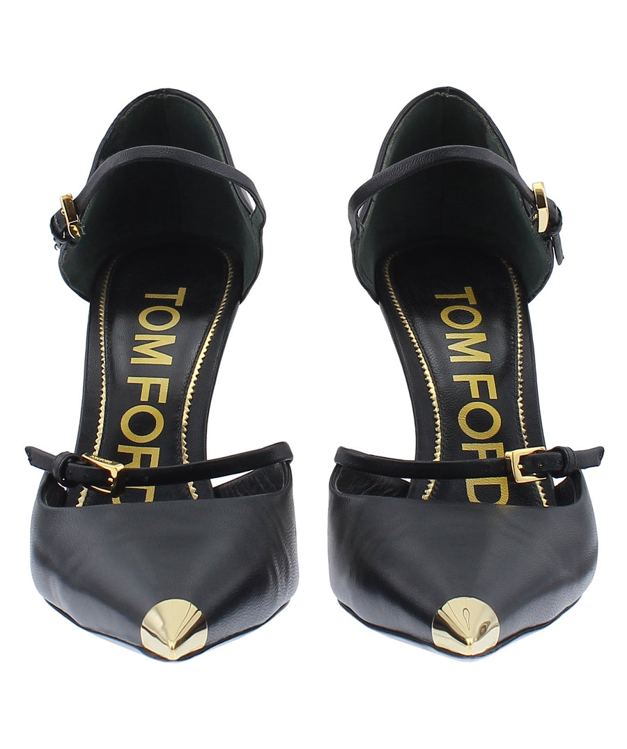 TOM FORD Double Strap Mary Jane Leather Pumps W2445T-NPM