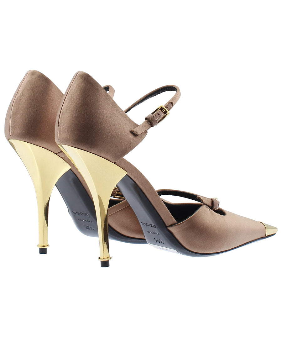 TOM FORD Double Strap Mary Jane Satin Pumps W2445T-STA