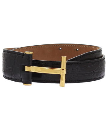 TOM FORD  Genuine Crocodile Leather T Belt B0012T/1