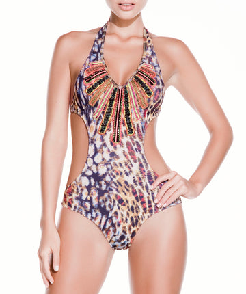 Agua Bendita Vaquero Animal Print One Piece Swimsuit AF50363E1