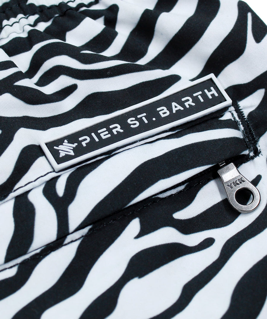 PIER ST BARTH  Zebra Pier Swim Shorts PIER-ZEBRA