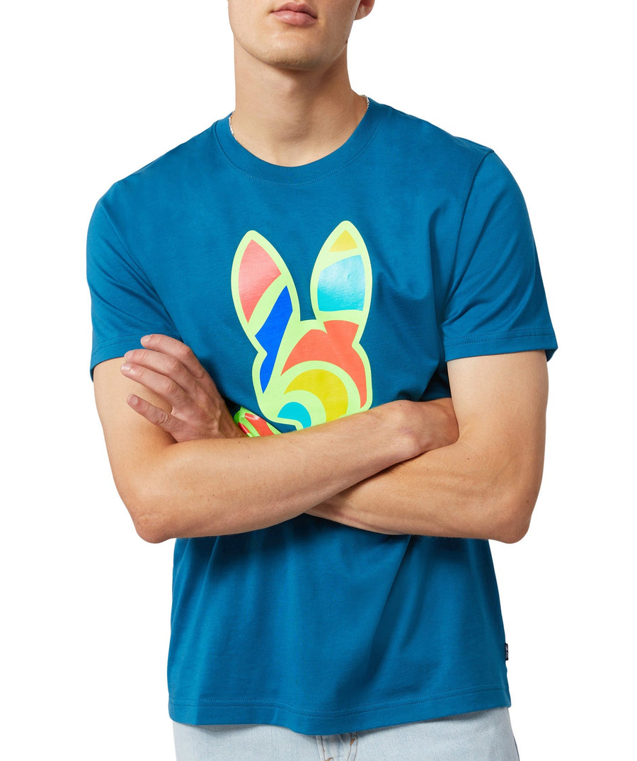 PSYCHO BUNNY  Hilsboro Multi Color Bunny T-Shirt B6U112W1PC