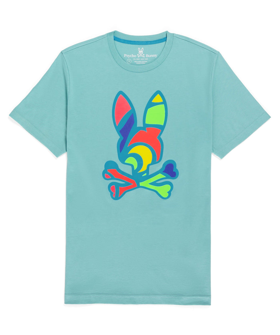 PSYCHO BUNNY  Hilsboro Multi Color Bunny T-Shirt B6U112W1PC