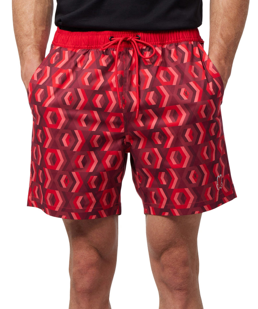 PSYCHO BUNNY Apple Valley Printed Swim Shorts B6W631A2PO