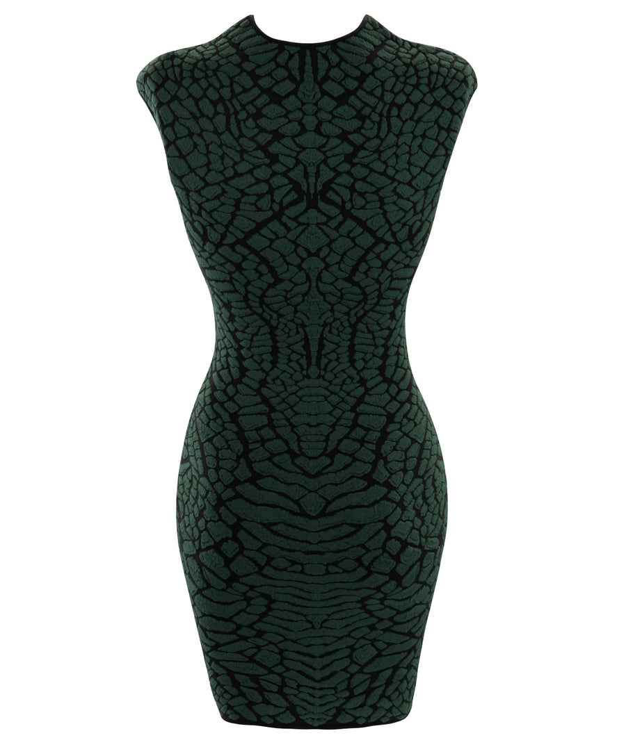 RVN  Alligator 3D Jacquard Mini Dress RVN13FWKD21