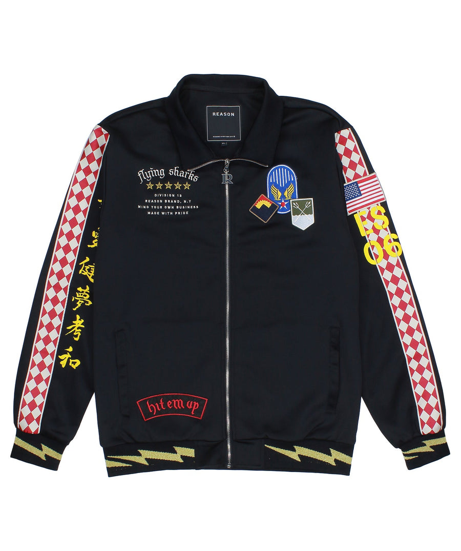 REASON CLOTHING Flying Sharks Track Jacket F9-56