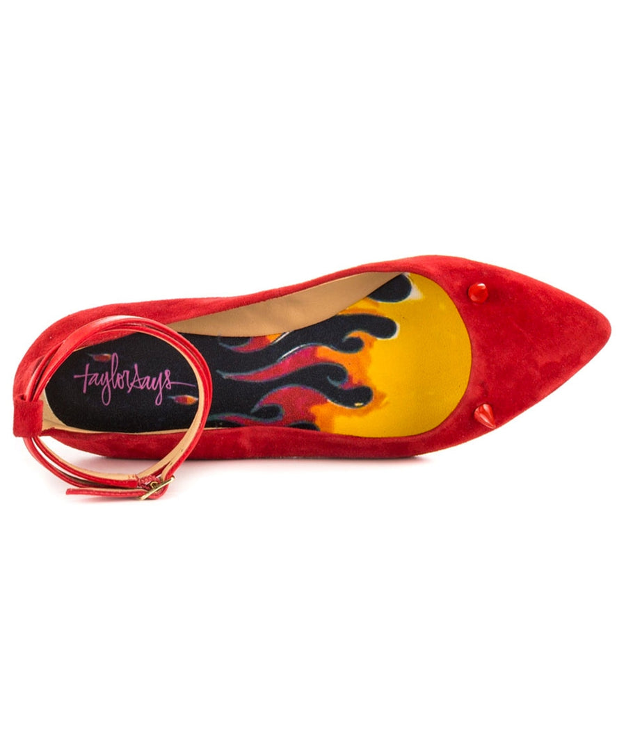 TAYLOR SAYS  Devil Lady Suede Pointy Ballerinas 100TLRDEVILLADY