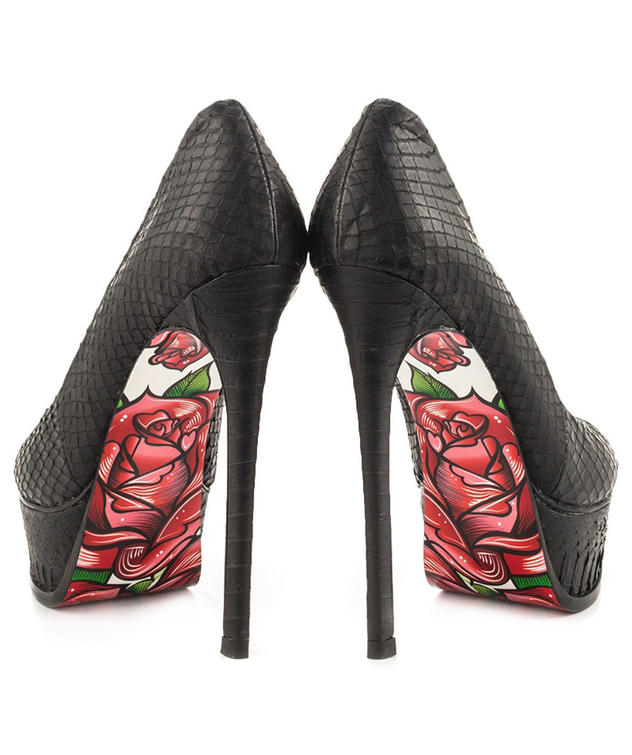 TAYLOR SAYS  Rozay Snake Printed Leather Platforms 100TLRROZAY